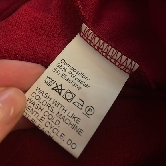 SHEIN plus solid high waist flared skirt burgundry maroon red size 0XL 12 ❤️ - Picture 5 of 6